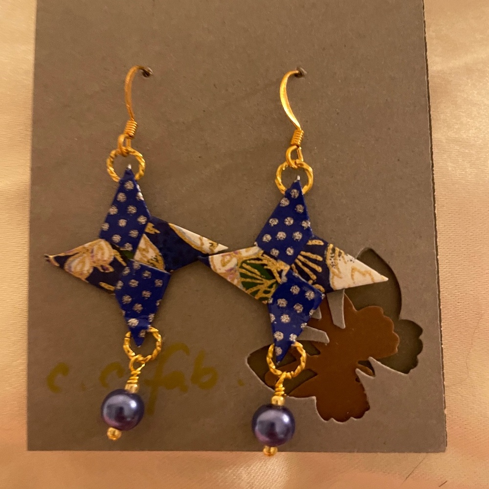 Origami style earrings - discounted shipping!